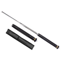 Baston telescopic pliabil, ciocan geamuri detasabil, 53,5 cm, husa cordura, argintiu