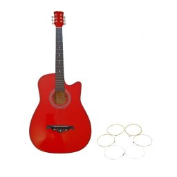 Chitara clasica din lemn DEPOX®, set de corzi incluse, 95 cm, rosie
