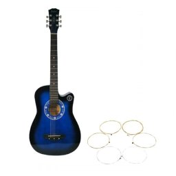 Chitara clasica din lemn DEPOX®, Cutaway Country Blue, 95 cm, albastru