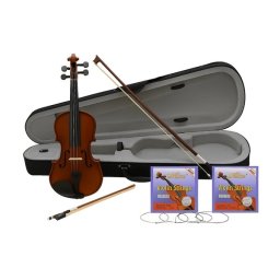 Set vioara clasica din lemn 1/8, doua arcusuri si doua seturi corzi, DEPOX®, toc inclus