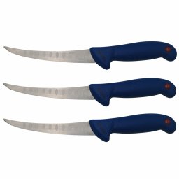 Set trei cutite de filetat DEPOX®, Chef's Knife, otel inoxidabil, 30 cm, albastru