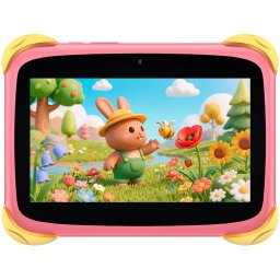 Blackview Link 1 Kids Mini WiFi6 7-inch 1024x600 HD+ 60Hz RK3562 2.0Hz 3GB+32GB 3000mAh Cam 2MP 5MP Stylus glass protector Handle Stand design Android 16 Sweet Pink