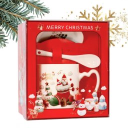 Set cana 400 ML, farfurie si lingura de Craciun, cadoul perfect de sarbatori, JollyMag, KB20WZ4