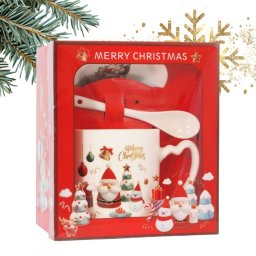 Set cana 400 ML, farfurie si lingura de Craciun, cadoul perfect de sarbatori, JollyMag, KB20WZ3