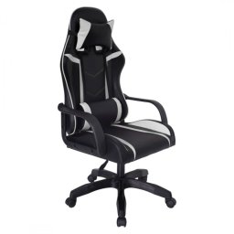 Scaun de gaming negru, cu perna lombara, max 150 kg, 64x114-124 cm, JollyMag, KO35B