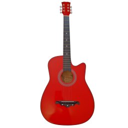 Chitara clasica din lemn DEPOX®, Red Raven, 95 cm, model Cutaway, rosie