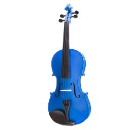 Vioara clasica, marime 4/4, lemn, albastra, toc din material