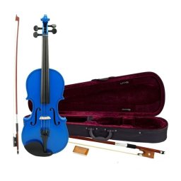 Vioara clasica DEPOX®, marime 4/4, lemn,doua arcusuri, albastra, toc din material