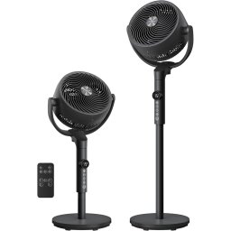 SONGMICS Ventilator cu picior reglabil pe inaltime, silentios 20 dB, 24 W, 15 viteze, telecomanda, oscilatie 120°, negru