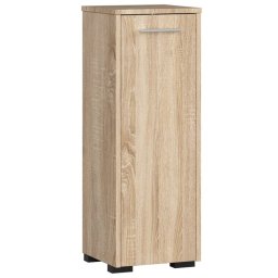 Dulap de baie tip baza, cu usa reversibila si raft interior, PAL 16 mm, 30x30x85 cm, stejar sonoma