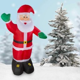 Figurina mos craciun gonflabil 240 cm, iluminat led, pentru interior si exterior, procart