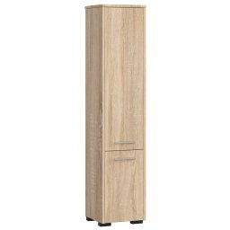 Dulap baie tip coloana cu 2 usi si 5 rafturi, PAL laminat, 30x30x140 cm, stejar sonoma