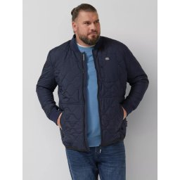s.Oliver Big Size Jacheta bomber, barbati big sizes, cu guler tricotat si model in valuri, Bleumarin inchis (SELECTATI MARIMEA: 5XL)