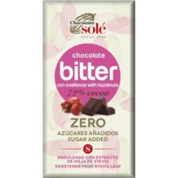 Ciocolata Neagra cu Alune de Padure cu Stevie, 72% Cacao, 100 g, Chocolates Sole