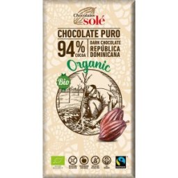 Set 2 x Ciocolata Neagra Bio si Fairtrade 94% Cacao, 100g Chocolates Sole