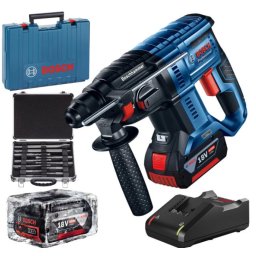 0615990M33 Set profesional: Ciocan rotopercutor cu acumulator GBH 180-LI + set de 11 burghie SDS plus + 2 acumulatori GBA 18V 4.0Ah în cutie din carton