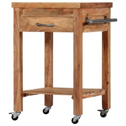Carucior de bucatarie, 58 x 58 x 89 cm, lemn masiv de acacia GartenMobel Dekor