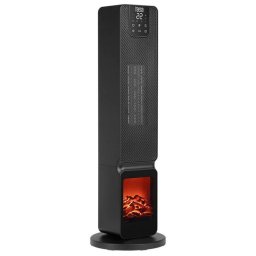 Aeroterma turn cu imitație șemineu TEESA TSA8062, 2000W, Black