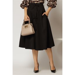 Fusta DY Fashion neagra midi clos cu fundite aplicate