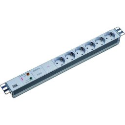Prelungitor PDU BACHMANN, 1U pt. rack 19 inch, 6 prize Schuko, intrare Schuko, max 16 A, cablu 2 m, alb, "333.402" (include TV 3.50lei)