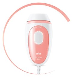 Epilator IPL Silk·expert Mini PL1000, SensoAdapt, 300.000 impulsuri, 3 niveluri de intensitate, corp si fata, Alb/Roz