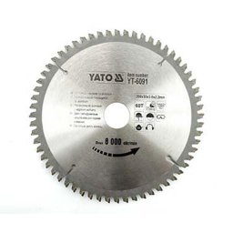 Piła tarczowa do aluminium 210x30mm 72z YT-6093