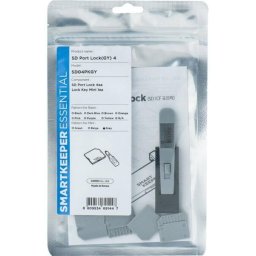 SmartKeeper MSD04PKGY 4 x Micro SD Port Blockers with 1 x Lock Key Mini Gray SLSART-0320