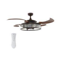 Ventilator LED de tavan CLASSIC FANAWAY 212925 3xE27/4W/230V maro + telecomandă