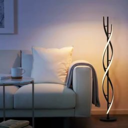Lampadar LED Upsilon 27W, metal si acril, negru, 3 temperaturi de culoare