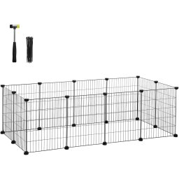 Tarc metalic modular pentru rozatoare SONGMICS, 143x73x46 cm, negru