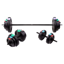 Set haltera si gantere HMS SGSP60, 62 kg, pentru antrenament acasa