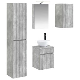 Set dulap baie 5 pcs Gri Beton 40 x 10,5 x 60,5 cm GartenMobel Dekor