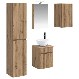 Set dulap baie 5 pcs Stejar Artizanal 40 x 10,5 x 60,5 cm GartenMobel Dekor