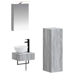 Set dulap baie 4 pcs Sonoma gri 40 x 10,5 x 60,5 cm GartenMobel Dekor