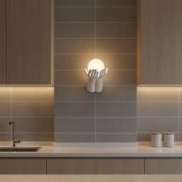 Aplica decorativa de perete RUKI alba, 30x20 cm, 1xG9, sticla si rasina