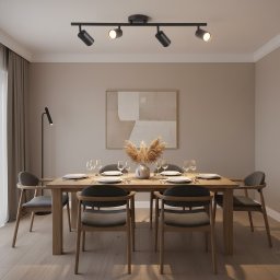 Lustra Sisimiut cu 4 spoturi GU10, metal negru mat, stil modern-clasic