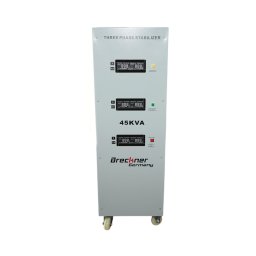 Stabilizator de tensiune trifazat 45 kVA cu servomotor, bypass si LCD