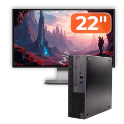 Pachet PC Second Hand Dell OptiPlex 3070 SFF i5-9400, 8GB, SSD 256GB, Monitor 22 inch