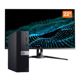 Pachet PC second hand DELL OptiPlex 5070 SFF i7-9700, 8GB, SSD 256GB, monitor 22 inch