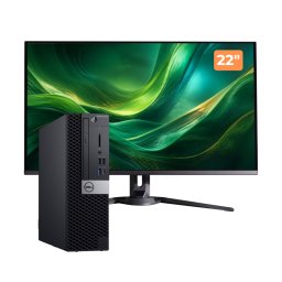Pachet PC second hand Dell OptiPlex 5070 SFF i5-9400, 16GB SSD, monitor 22 inch