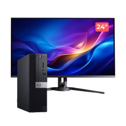 Pachet PC Dell OptiPlex 5070 SFF second hand i5-9400, 8GB, SSD 256GB, monitor 24 inch