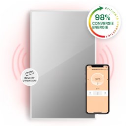 Klarstein La Palma 1000 smart, încălzitor 2 în 1, infraroșu 120 x 60 cm, 1000 W, partea frontală cu oglindă (HTR10-LaPalmaS1000W)
