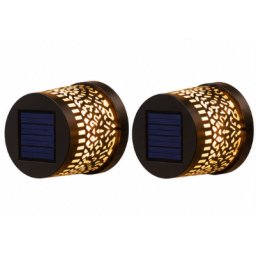 Set 2 Lampi solare de perete design Mandala Floare LED Lumina ALB CALD Decor Exterior