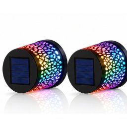 Set 2 Lampi solare de perete design Mandala Floare LED Lumina MULTICOLORA Decor Exterior