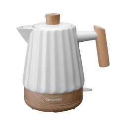 Fierbător electric Concept RK0090 - 1,5 l 1500W/230V alb/decor lemn/ceramică
