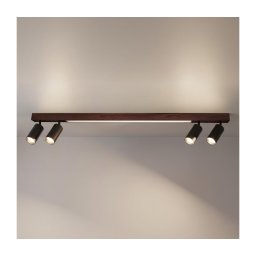 Brilagi - Spot LED SELE 4xGU10/30W/230V + LED/25W negru/decor de stejar