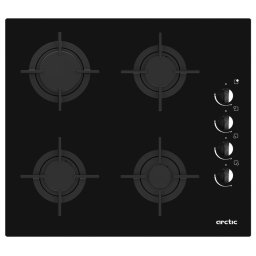 Plita incorporabila Arctic ARSGN64125S, Gaz, 4 arzatoare, Dispozitiv de siguranta, Gratare fonta, 60 cm, Sticla Neagra