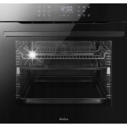 Cuptor incorporabil Amica, X-type Steam, 77L, autocuratare catalitica, touch control, 12 programe, soft close, soft-steam, ghidaje telescopice, Negru