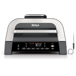6in1 Ninja Foodi Smart DG551EU grill electric, 1760W, 6 moduri de gătit, 4L friteuză, 4L vas de gătit, Grill, 260C MAX, Inox / negru