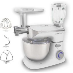 Robot de bucatarie Mixer cu bol din otel inoxidabil cu performante profesionale 6 viteze + functie Pulse, vas 5 l, 1000W, alb